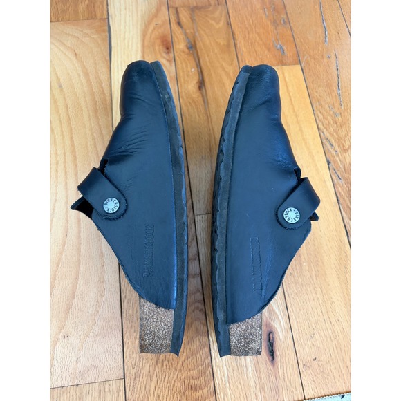 Birkenstock Boston Oiled Leather Unisex Clog Shoes Black Size 38 Ladies 7.5-8 - Picture 3 of 8